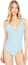 Southern Tide 281286 Carmelina Seersucker One-Piece Boat Blue, Size Large