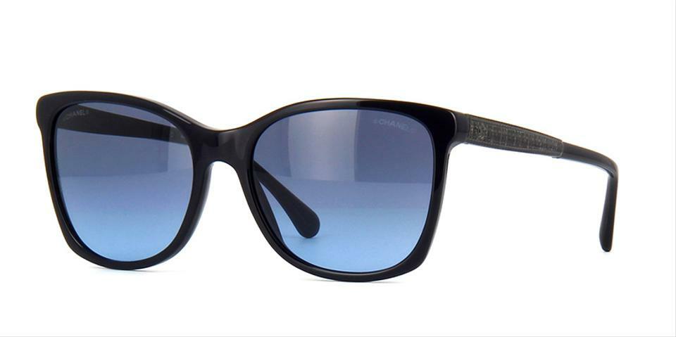 CHANEL CH 5348 C1426/S2 Womens Sunglasses Black Frame Blue Lens