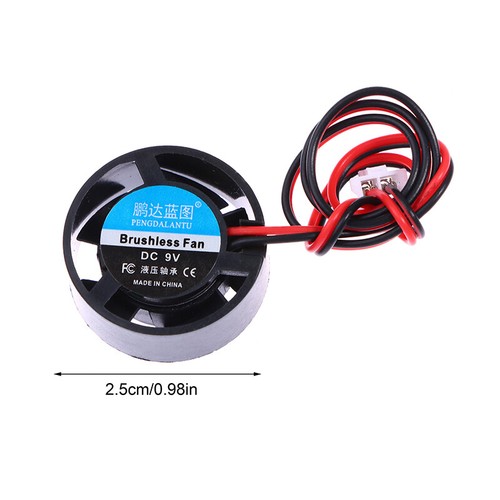 Mini 2510 25*10MM DC 5V 9V 12V 24V Round 2-Pin Cooler Notebook Cooling Fan - Photo 3/16