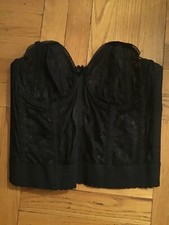 Goddess Bustier Black 34D removable adjustable straps