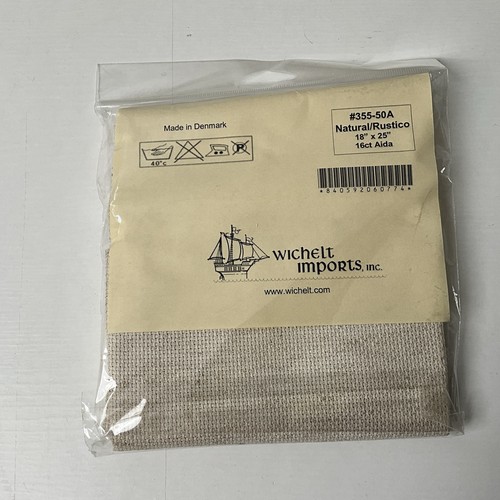 Wichelt Cross Stitch Fabric 16 ct Permin Aida Natural /Rustico 355-50A 18x25” - Picture 2 of 2