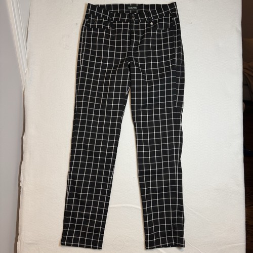 NWT Golfino Ladies Black Check golf trousers stretch SZ 8 NWOT