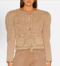 Veronica Beard Camilla Quilted Snap Button Puff Sleeve Jacket Small