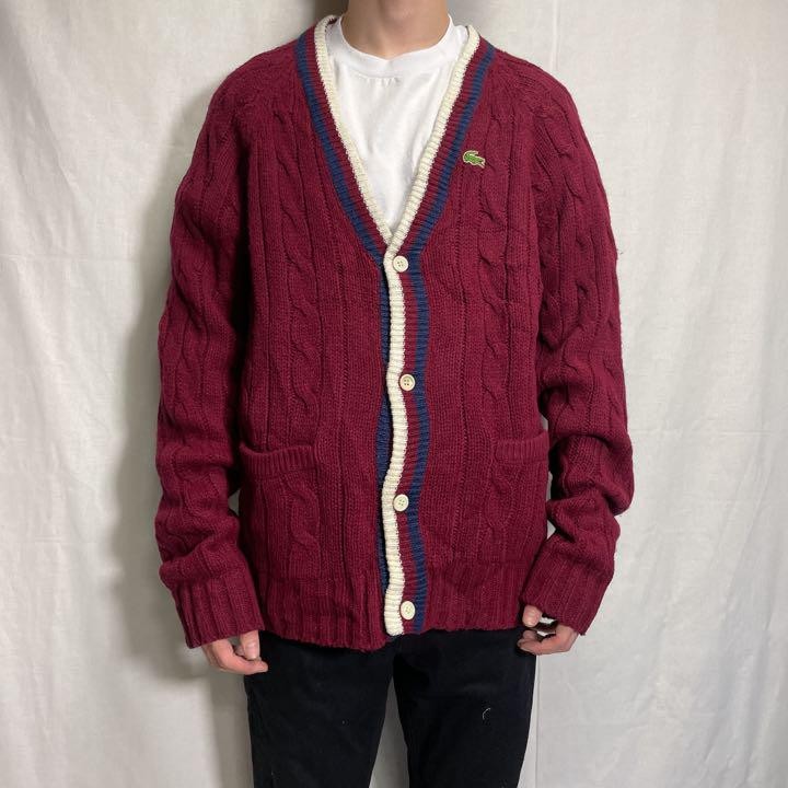 70s Spool Tag L IZOD Lacoste Acrylic Knit Cardigan | eBay
