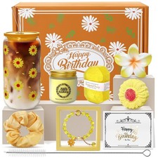Happy Birthday Gifts for Women, Girls, Orange Birthday Gift Basket for Women,...