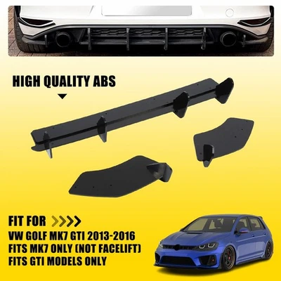 AUXITO New Rear Blade Fin Diffuser Splitters Spoiler Body Kit 13-16 fit VW Golf GTI MK7