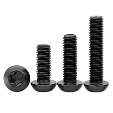 100Pcs Button Head Torx Drive Screws Bolts, Grade 10.9 Alloy Steel, M5 X 8/12/16