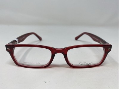 Enhance Eyewear 3928 Burgundy 45-16-140 Plastic Full Rim Eyeglasses Frame HC85