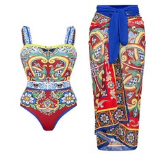 V Neck Swimsuit Set Women's 3XL Solid Cover Up Beachwear Summer Pool Outfit