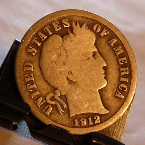 1912-P  Barber Dime in Good Condition.