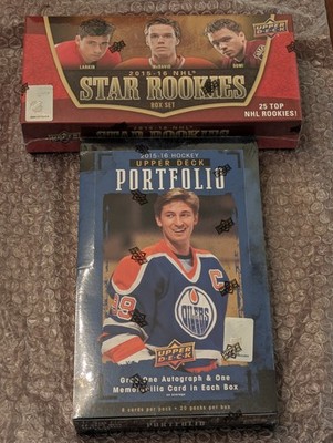 2015/16 Upper Deck Portfolio (1 Auto 1 Mem) + Star Rookies Sealed Box McDavid