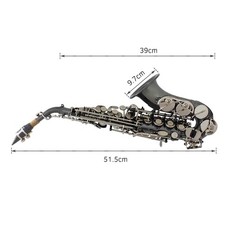 Bb Soprano Saxophone Sax Brass Material Black Plated Woodwind Instru AHJU