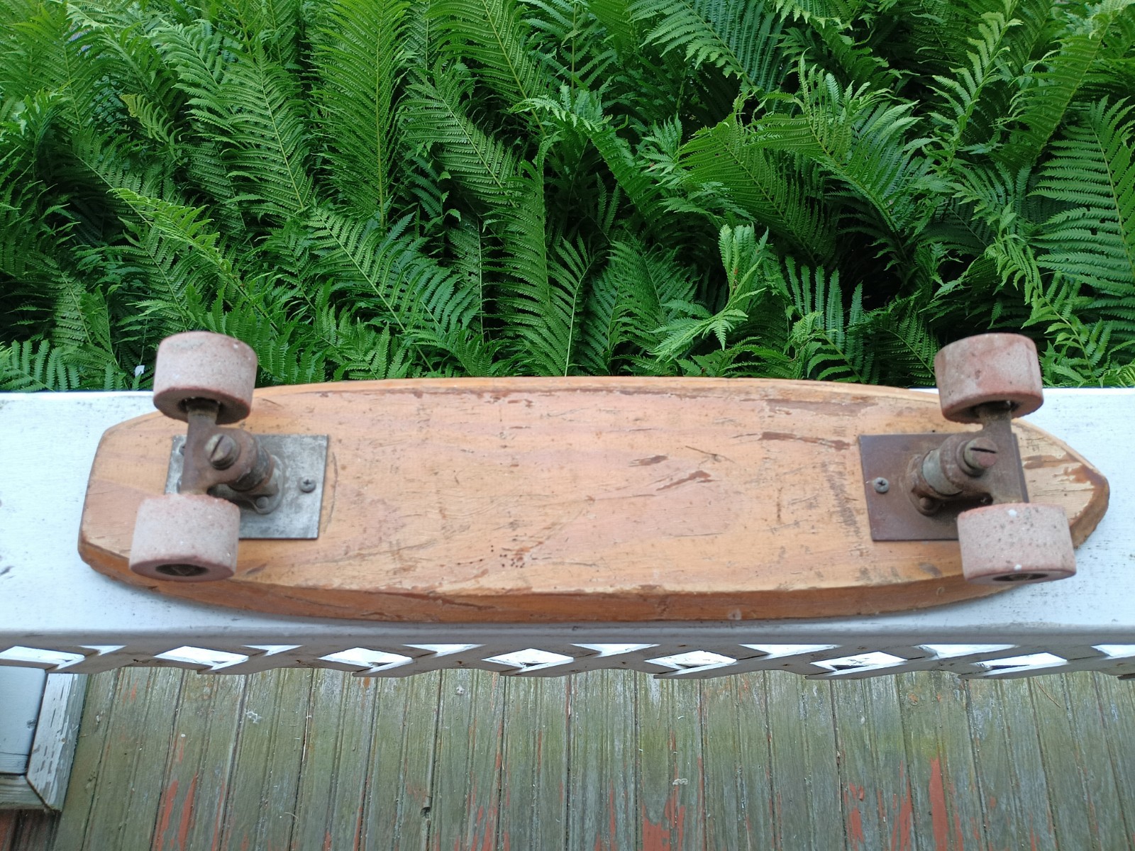 Vintage 1960s Skateboard Nash Goofy Foot Wooden #7 Sidewalk Surfboard 21.5”