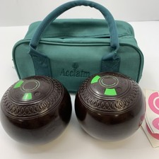 2 x Jaques London Lawn Bowls Eclipse 3 - Bias 3 In Green Acclaim Bag         Q18