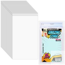 50 Pcs Resealable Graded Comic Book Bags,Clear Plastic Comic Sleeves for CGC and