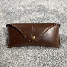VTG RALPH LAUREN BROWN BUTTON LEATHER AUTHENTIC EYEGLASSES SUNGLASSES CASE