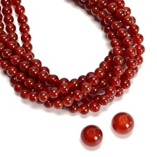 2.0mm Hole Red Agate Carnelian Smooth Round Beads 6mm 8mm 10mm 15.5" Strand