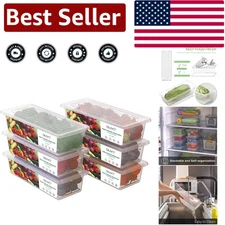 Durable 1.5L Refrigerator Produce Saver Containers - Keep Fresh with Drain Tray