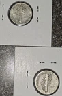 (2) 1943 Mercury Silver 10c Dime Lot,  25C Combine Ship