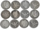 Lot Of 12 Barber Quarters *Good or Better * $3.00 Face Value