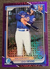 2024 Bowman Chrome Jensy Rivas 1st Bowman Purple Mojo /250 New York Mets BCP-251