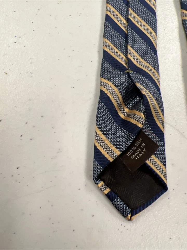 Corbata de cuello de seda azul marino y amarillo Joseph Abboud para hombre $118 Foto 4 de 4