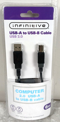 Infinitive USB-A To USB-B Cable USB 2.0 6FT Brand New Sealed Manufactured 2023