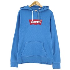 Vintage Levis Men Hoodie Jumper Hooded Blue Uy1 Size M