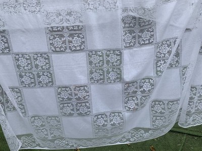 Princess House Tischdecke Spitzenpaneele Baumwollmix 250x150cm (B26