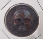 New York Mets White Logo Skull Colorized Kennedy Half Dollar