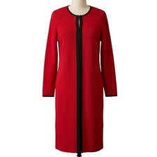Liz Claiborne Vintage 80’ Red Sweater Dress Buttons Size Large Knee Length