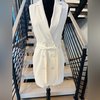 New Guess Chic Cream Double-Breasted Women's Dress size XS