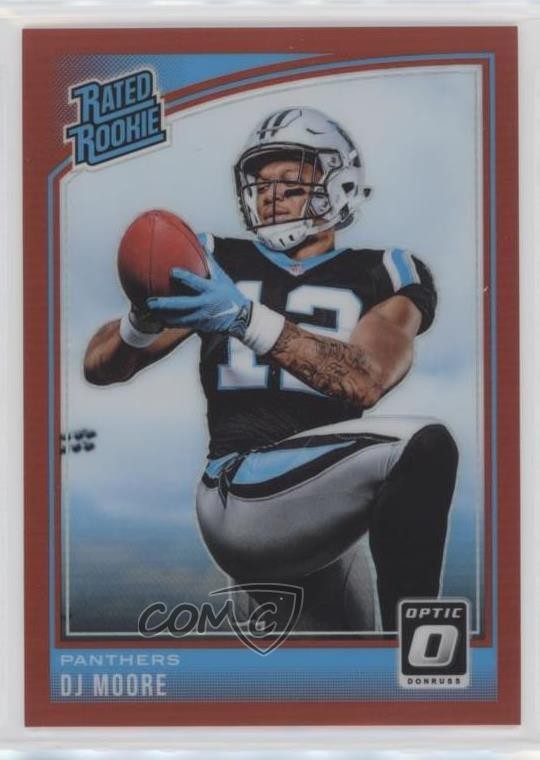 2018 Donruss Optic Rated Rookie Red Prizm /99 DJ Moore #166 1j8