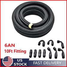 6an Black Nylon Nylon Fuel Line 10ft Wfittings Hose Kit Fuel Line For Ford