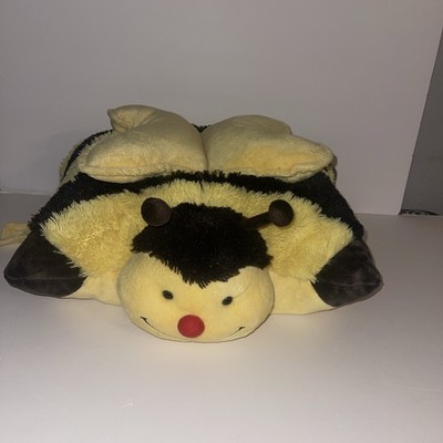 Pillow Pet Bumbly Bumble Bee 18'' Plush 2010 Original Yellow Brown Folding Plush