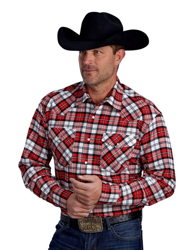 Roper Western Shirt Mens L/S Tall 2XT Orange 03-001-0722-1704 OR CLEARANCE