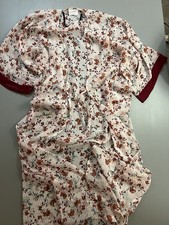 Cover Up Kimono Floral Patern, Burgundy And White, One Size