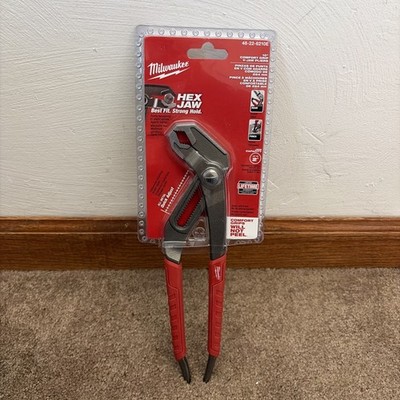 Milwaukee 48-22-6210 Hex Jaw 10 Inch Comfort Grip Hex Jaw Pliers