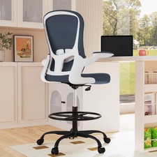 Drafting Chair, Tall Office Chair with Flip-up Armrests Executive Ergonomic C...