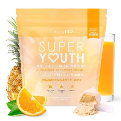 Multi Collagen Peptides Powder Orange Pineapple 28 Servings SkinnyFit