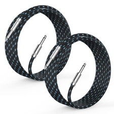 Sovvid 2 Pack Guitar Cable 10ft - Straight Instrument 10 FT, Black Blue