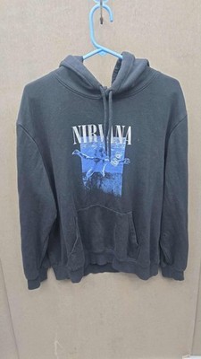 Nirvana Nevermind Hoodie Black Graphic Pullover Sweatshirt H&M Size Large