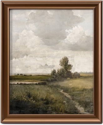Framed Vintage Canvas Wall Art Decor, Landscape Farmhouse Wall Prints for Bedroo