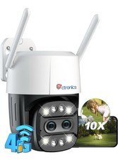 Ctronics 3G/4G LTE Dual Lens Security Camera Outdoor with 10X Hybrid Zoom