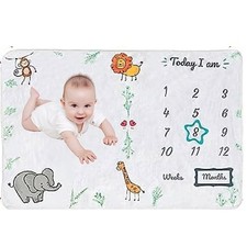 Milestone Blanket For Baby New Monthly 40x60 Fleece Baby Blanket Super Soft Cozy