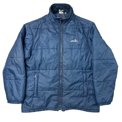 Ellesse Puffer Jacket Vintage Quilted Winter Outdoor Y2K Blau Herren Medium