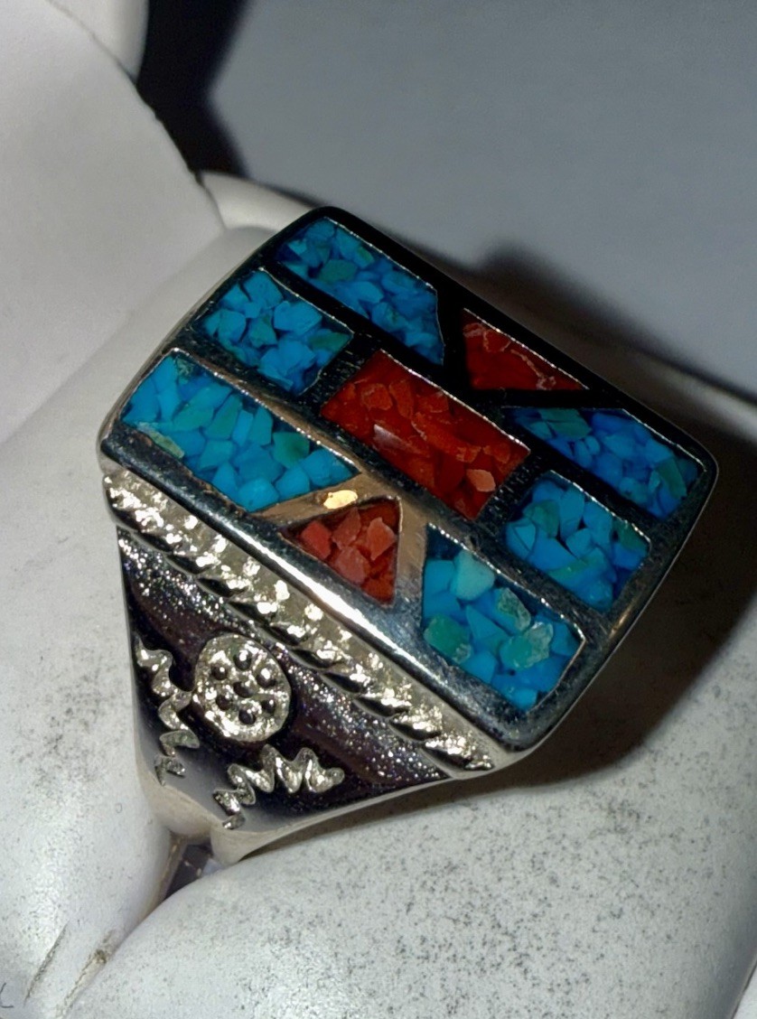 Vintage Native American Solid Stainless Steel Tur… - image 1