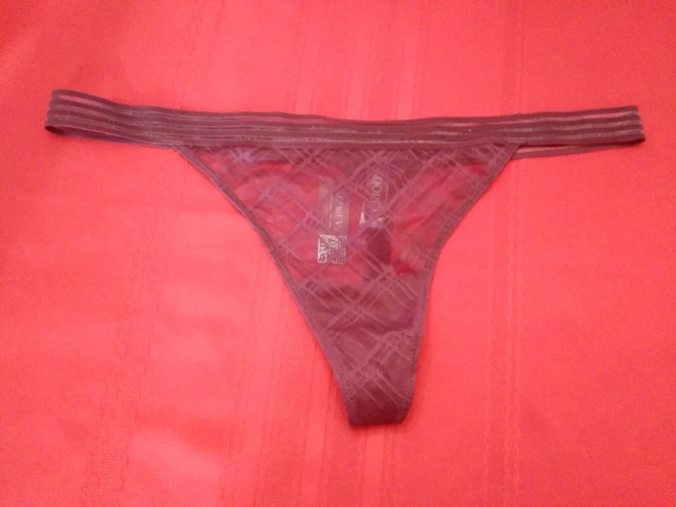NEW Adore Me Thong Lace Panties Sheer Panty String Dark Purple XL - Image 3 of 4
