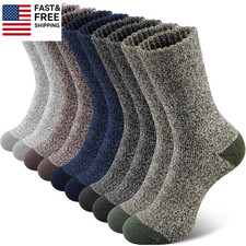 5 Pairs Merino Wool Socks for Men, Super Thick Hiking Thermal Socks Cold Weather