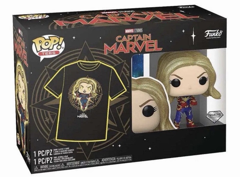 FUNKO POP TEES ! CAPTAIN MARVEL DIAMOND COLLECTION SIZE SMALL SEALED